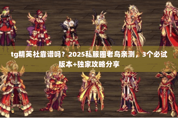 tg精英社靠谱吗？2025私服圈老鸟亲测，3个必试版本+独家攻略分享